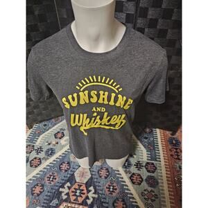 Sunshine And Whiskey Graphic Funny Letters Short Sleeve T-Shirt - Unisex J7015